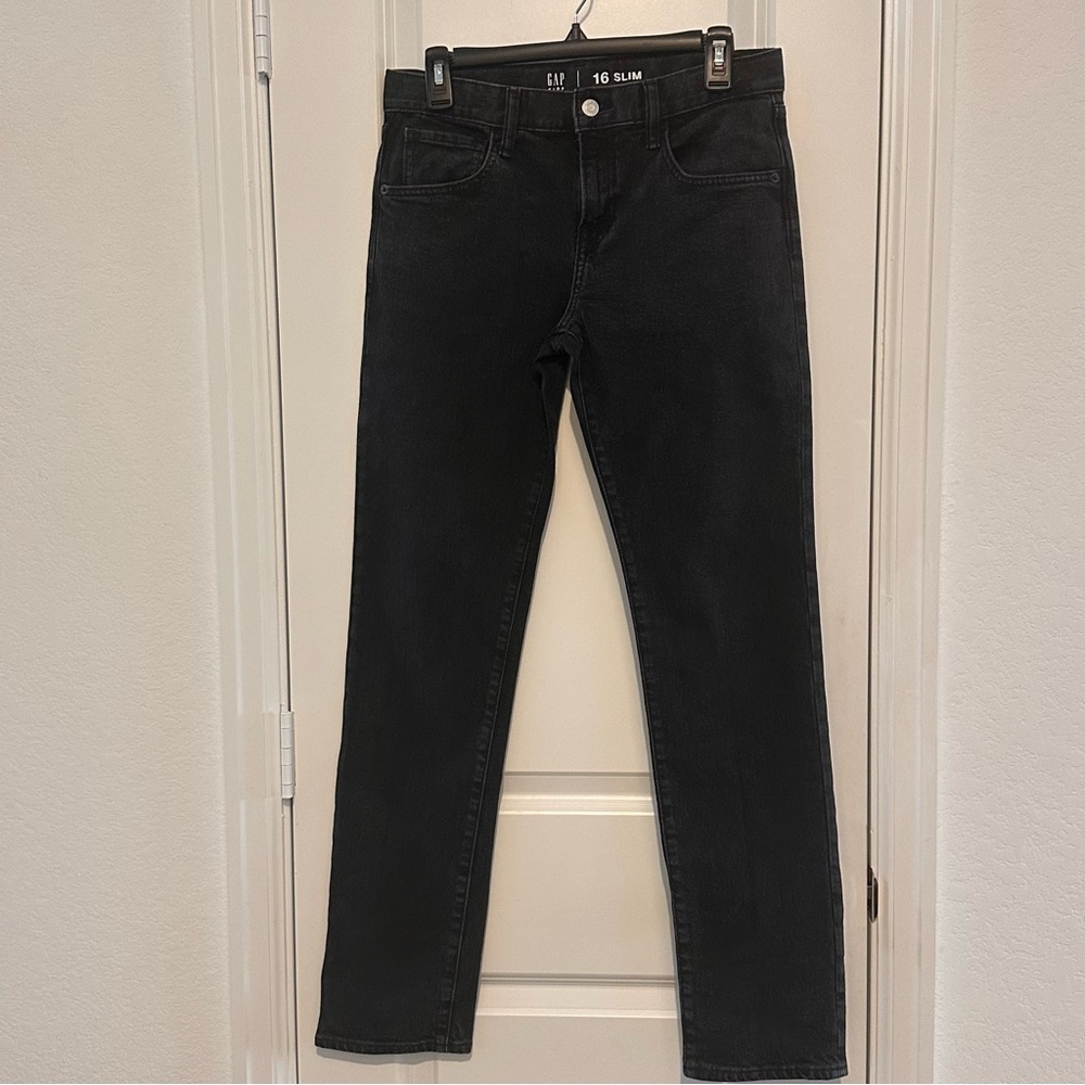 Gap Kids Black Denim Slim Fit Jeans Size 16